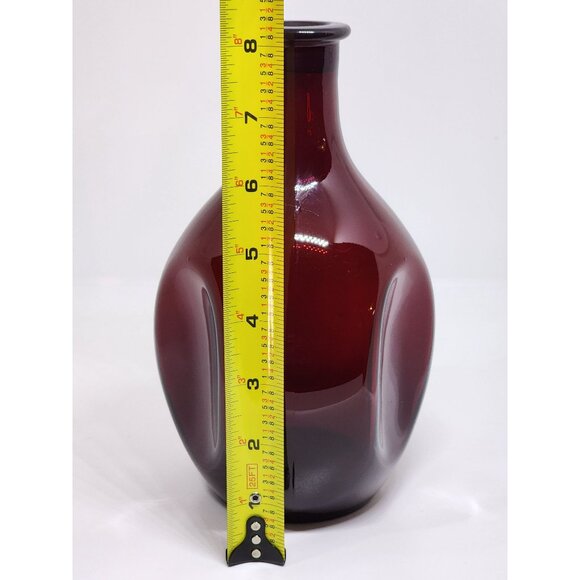 VTG Mid-Century Modern Red Thumbprint Vase - Striking MCM Decor 8" Tall - Picture 3 of 4